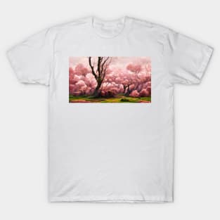 Cherry Blossom Tree Landscape T-Shirt